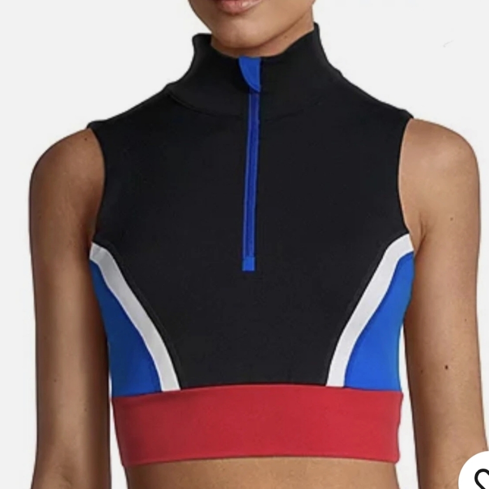 Sports Illustrated Women's High Neck Sleeveless Crop Top Activewear
